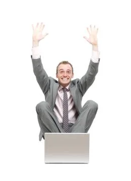 Ecstatic business man Stock Photos