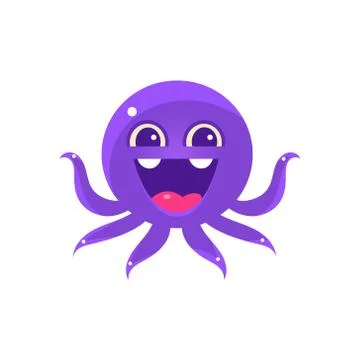 Ecstatic Funny Octopus Emoji Stock Illustration