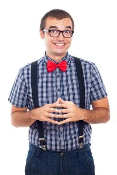 Ecstatic nerd man Stock Photos