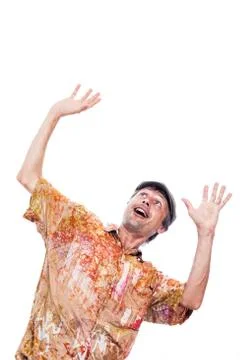 Ecstatic shocked man Stock Photos