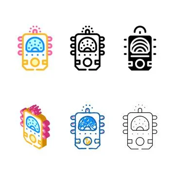 Ectoplasm paranormal detector color icon vector modern イラスト素材