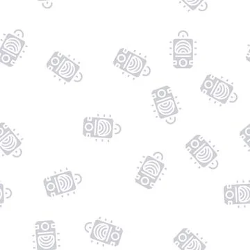 Ectoplasm paranormal detector glyph vector seamless pattern イラスト素材