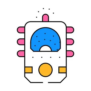 Ectoplasm paranormal detector icon color illustration Stock Illustration