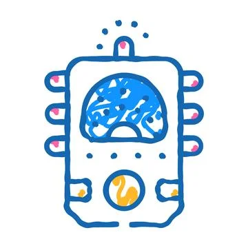 Ectoplasm paranormal detector icon doodle illustration Stock Illustration