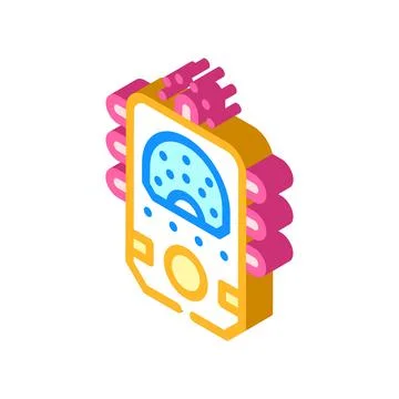 Ectoplasm paranormal detector isometric icon vector illustration Stock Illustration