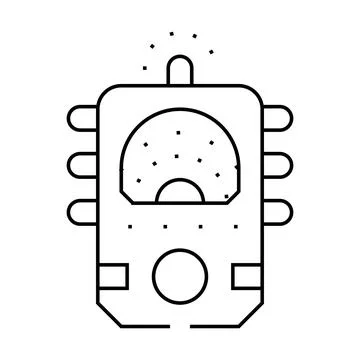 Ectoplasm paranormal detector line icon vector illustration Stock Illustration