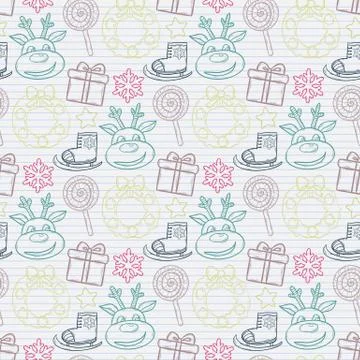 Ector abstract seamless Christmas pattern Stock Illustration