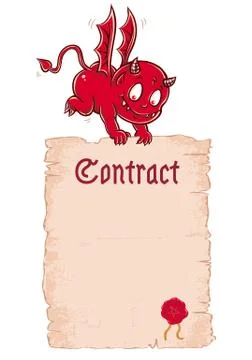 Ector Devil's contract. Stock Illustration