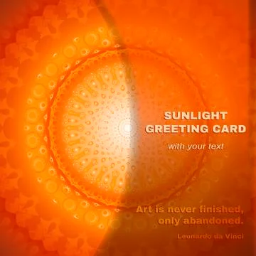 Ector greeting card with round pattern Orange card Stock Illustration