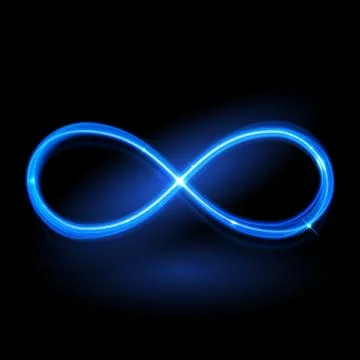 Ector magic glowing light infinity sign Stock Illustration