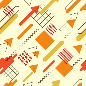 Ector seamless Memphis pattern abstract background Stock Illustration