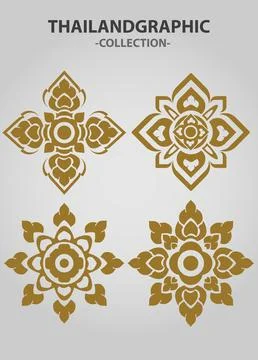 Ector thai ethnic decorative elements vector. Stock Illustration