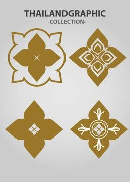 Ector thai ethnic decorative elements vector. Stock Illustration