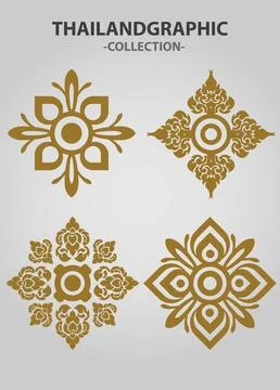 Ector thai ethnic decorative elements vector. Stock Illustration