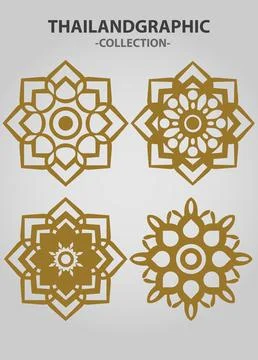 Ector thai ethnic decorative elements vector. Stock Illustration