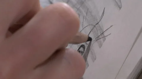 ECU of an artist drawing. Stock Footage 49861855