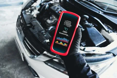 ECU checking with OBD scanner tools Foto stock