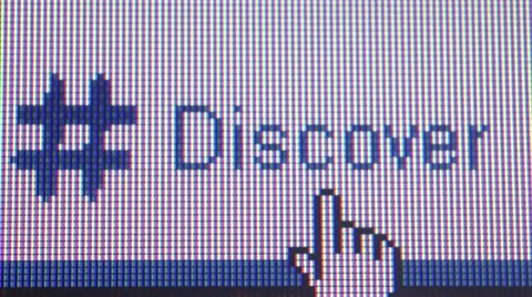 ECU Macro Twitter 'Discover': Social Media Macro Close Up Stock Footage 49681360