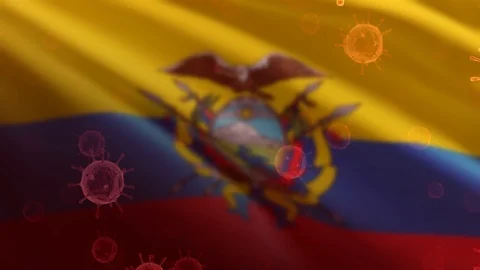 Ecuador 3D Flag with Virus Animation Closeup (3D Rendeering) Stock Footage 126989104