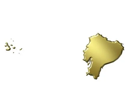 Ecuador 3d golden map Stock Illustration