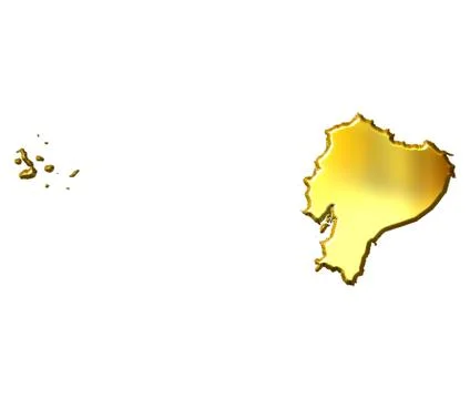 Ecuador 3d Golden Map Illustrazione stock