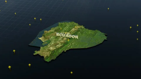 Ecuador 3D Map With Animation Stock Footage 305187436