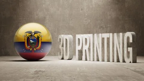 Ecuador.  3d Printing Concept 스톡 일러스트