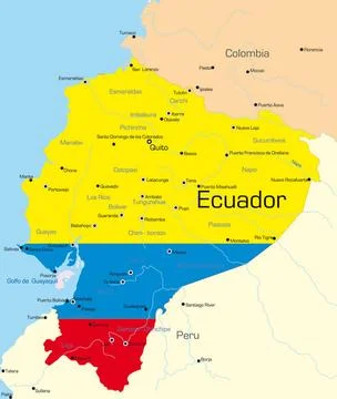 Ecuador Abstract vector color map of Ecuador country colored by national f... Stock Photos