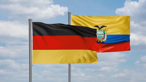 Ecuador and Germany flag Stock Footage 245110997
