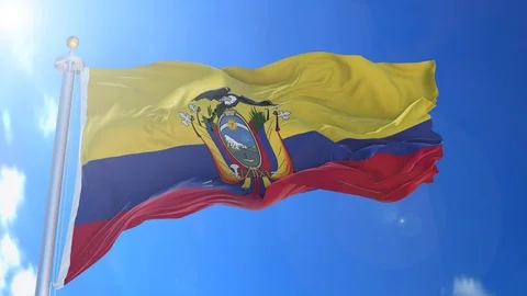 Ecuador animated flag pack in 3D and green screen Stock Footage 119933107