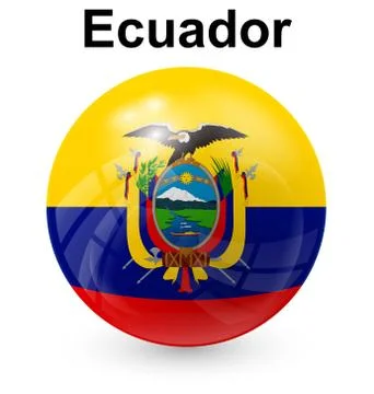 Ecuador ball flag 스톡 일러스트