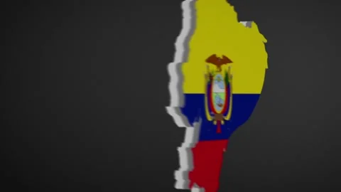 Ecuador Border Map Intro Animation Stock Footage 206440228
