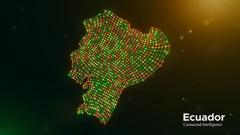 Ecuador Connected Intelligence Technology Network Map Presentation Concept Ilustración de archivo