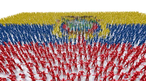 Ecuador crowd flag 스톡 동영상 35112194