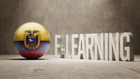 Ecuador. E-Learning  Concept イラスト素材