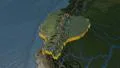 Ecuador extruded. Blue Marble. 4k or 4k+ Resolution