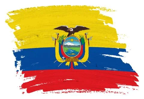 Ecuador flag background paint splash brushstroke Stock Illustration