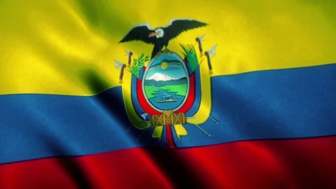 Ecuador Flag Blowing in the Wind Video stock 76104336