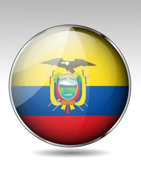 Ecuador flag button Stock Illustration