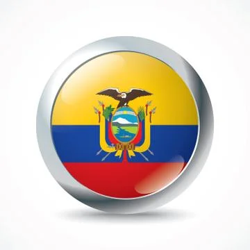 Ecuador flag button Stock Illustration