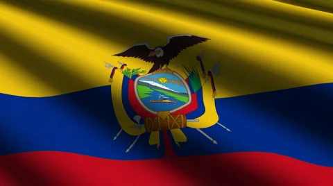 Ecuador flag close-up Stock Footage 885185