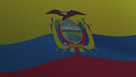 Ecuador Flag Digital Particle Waving Seamless Loop Animation on Black Backg.. Stock Footage 339302457