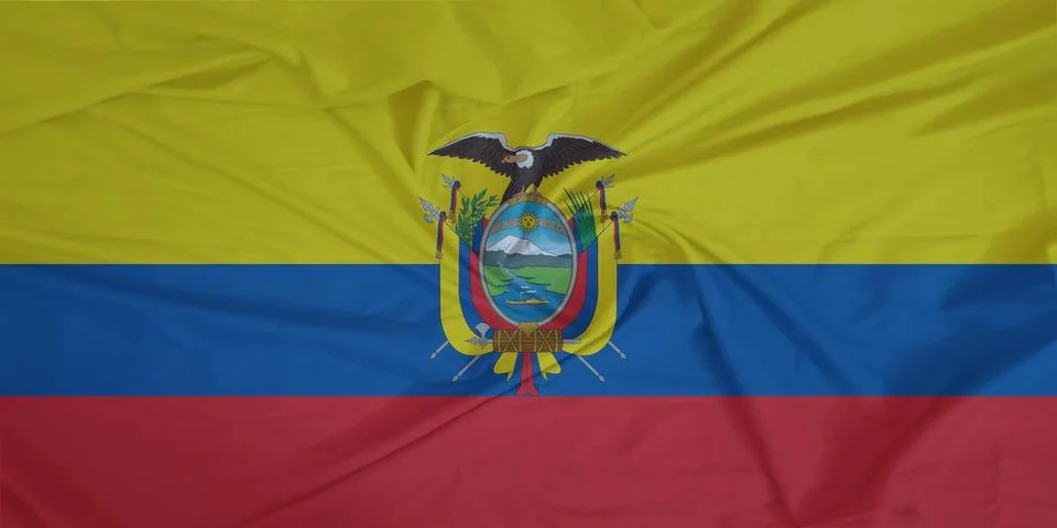 Ecuador Flag fabric rippling in the wind Stock Photos