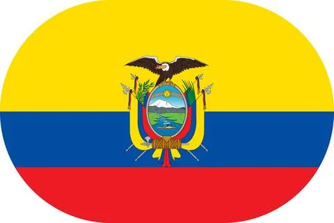 Ecuador flag in flat oval design Stock Illustration