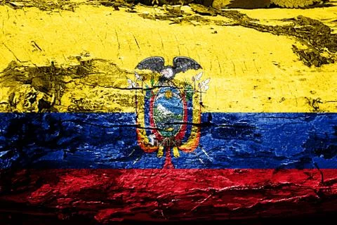 Ecuador flag with grunge texture Stock Illustration