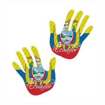 Ecuador flag hand vector Stock Illustration