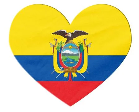 Ecuador flag heart shape transparent background Stock Illustration