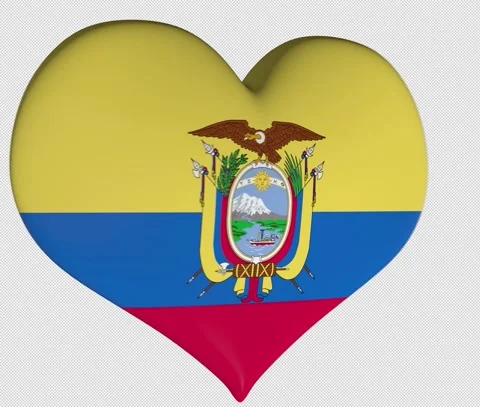 Ecuador Flag Heart Turning Vídeos de archivo 143834837