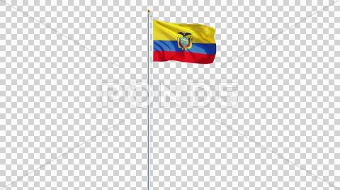 Ecuador flag, long shot, isolated with alpha channel Stock Photos