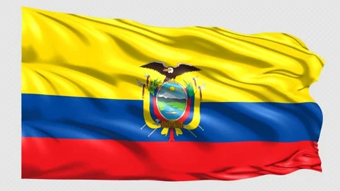 Ecuador Flag Loop 4K UHD 3840 x 2160 with alpha channel Stock Footage 221425303